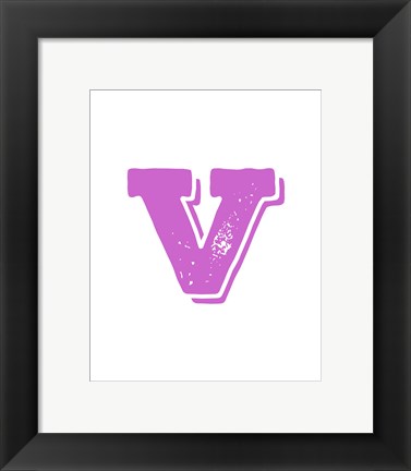 Framed V in Pink Print