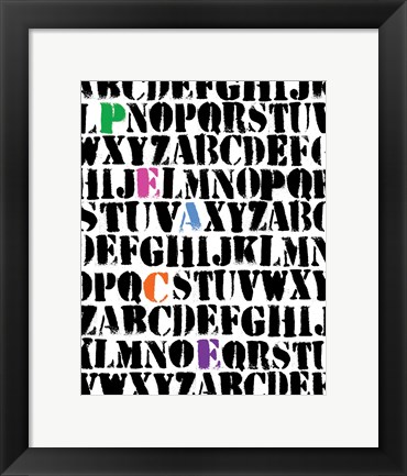 Framed Alphabet Peace Print