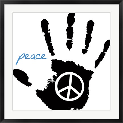 Framed Peace Hand Print