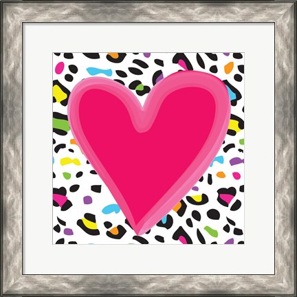 Framed Leopard Heart 1 Print