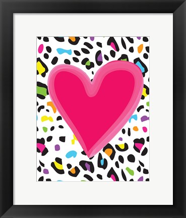 Framed Leopard Heart 2 Print