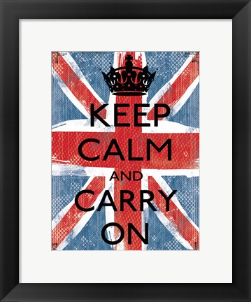 Framed Keep Calm And Carry On 1 Print