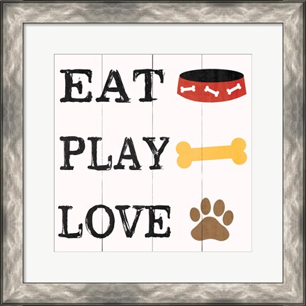Framed Eat Play Love - Dog 2 Print