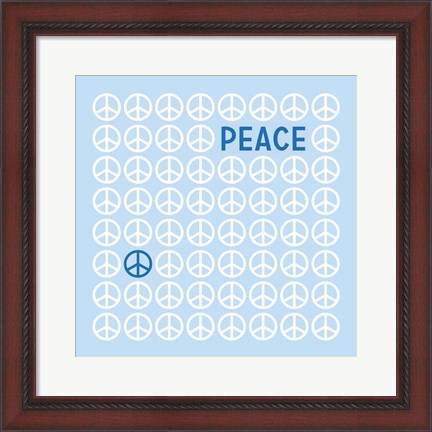 Framed Peace Blue Print