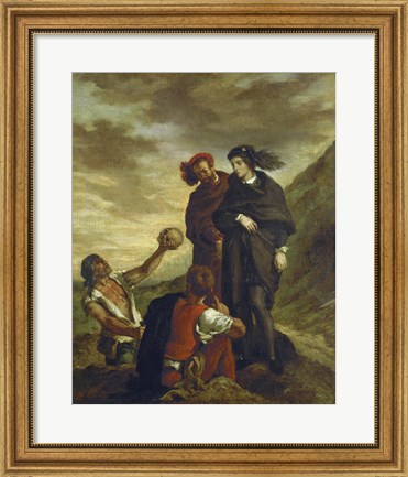 Framed Hamlet and Horatio in the Cemetery, 1839 Print