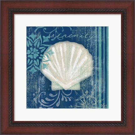 Framed Navy Blue Spa Shells III Print