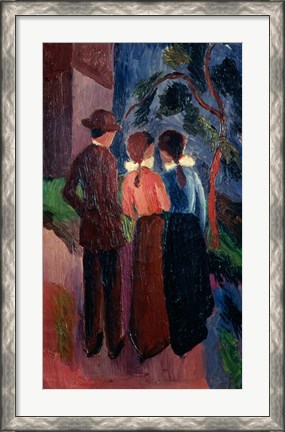 Framed Promenade Of Three People I,  1914 Print