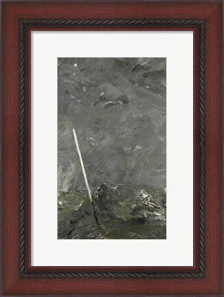 Framed Stormy Sea  White Stick, 1892 Print