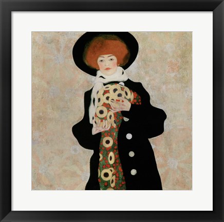 Framed Portrait Of A Woman With Black Hat (Gertrude Schiele), 1909 Print