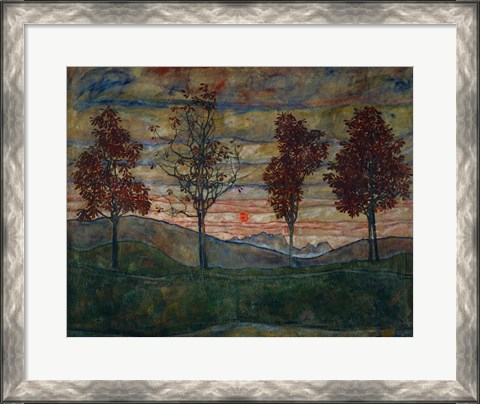 Framed Four Trees, 1917 Print