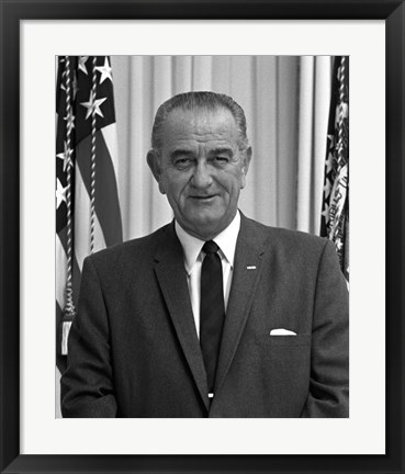 Framed President Lyndon B Johnson Print