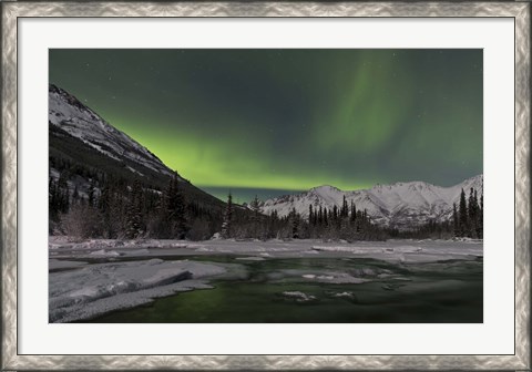 Framed Aurora Borealis over Annie Lake, Yukon, Canada Print
