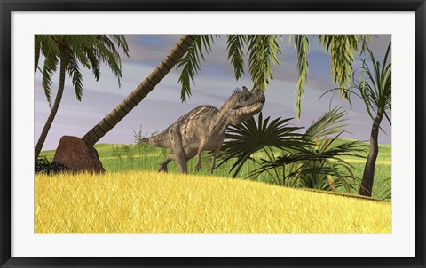 Framed Ceratosaurus Hunting Print