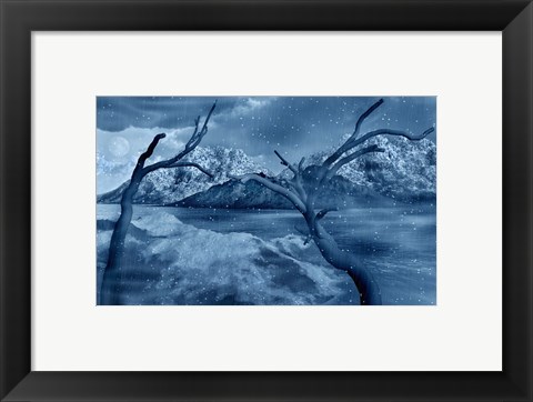 Framed Snow Covered Landscape Print