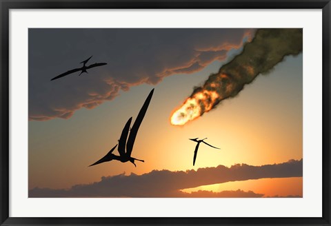 Framed Pteranodons in Flight Print