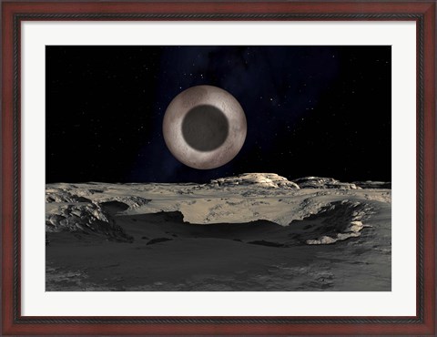 Framed Shadow of Charon on Pluto Print