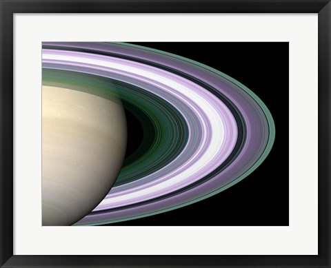 Framed Saturn&#39;s Rings Print