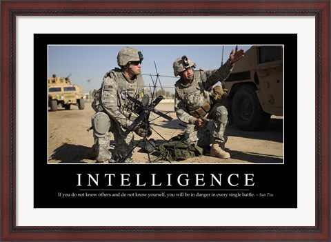 Framed Intelligence: Inspirational Quote and Motivational Poster Print