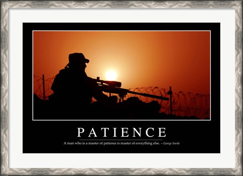 Framed Patience: Inspirational Quote and Motivational Poster Print