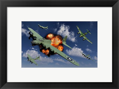 Framed German Me 262 Jetfighter Print