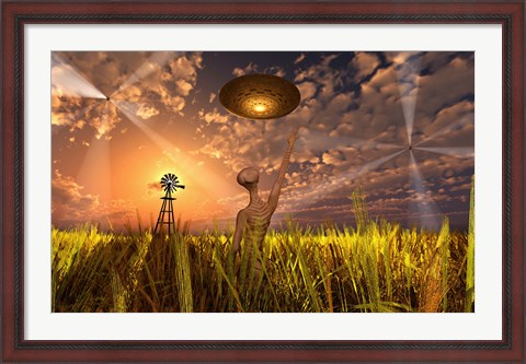 Framed Alien and Spacecraft Print