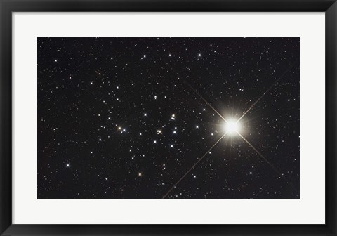 Framed Saturn in the Beehive Star Cluster Print