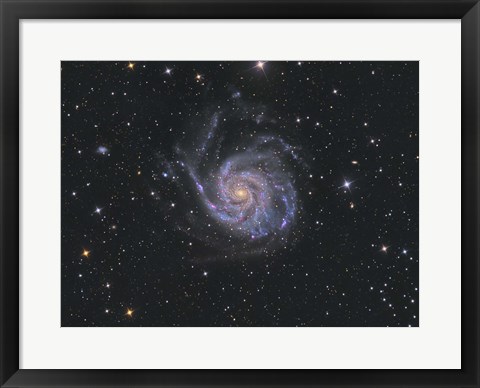 Framed Messier 101, Pinwheel Galaxy Print