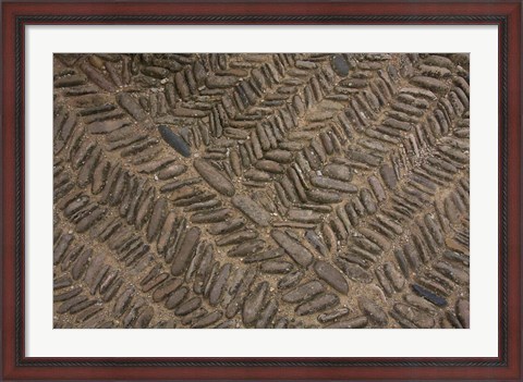 Framed Spain, Navarre, Muruzabal, Cobblestone Pattern Print