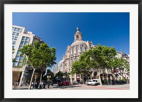 Framed Passeig de Gracia, Barcelona, Spain Print