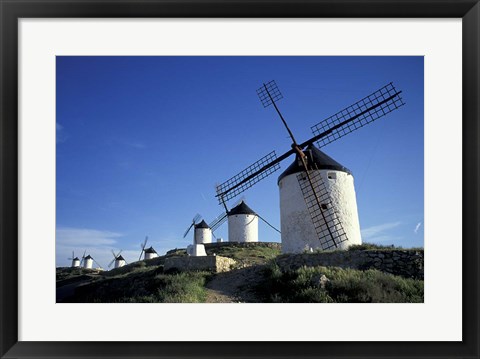 Framed Windmills, Consuegra, La Mancha, Spain Print