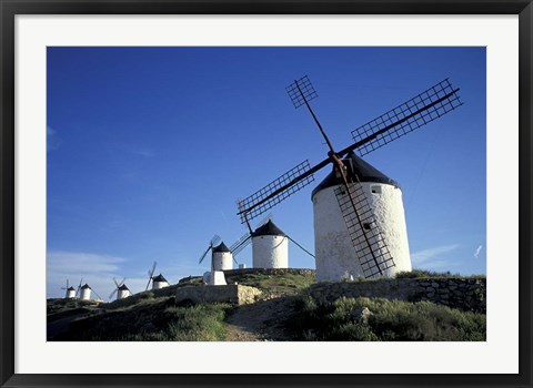 Framed Windmills, Consuegra, La Mancha, Spain Print