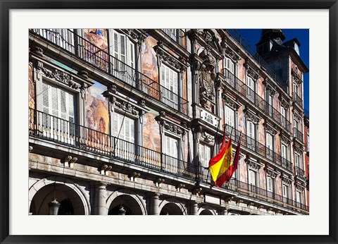 Framed Spain, Madrid, Plaza Mayor, Building Detail Print