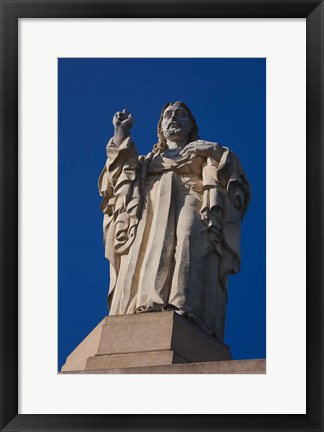 Framed Christ Atop Castilla Santa Cruz de la Mota, San Sebastian, Spain Print