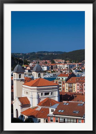 Framed Town View, Ribadesella, Spain Print