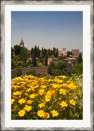 Framed Spain, Granada The Generalife gardens, Alhambra grounds Print