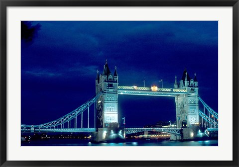 Framed Tower Bridge Spanning the River Thames in London, England Print