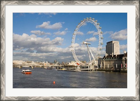 Framed England, London, London Eye and Shell Building Print