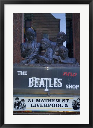 Framed Beatles Shop, Mathew Street, Liverpool, England Print