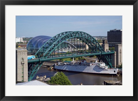 Framed Tyne Bridge and The Sage, Newcastle on Tyne, Tyne and Wear, England Print