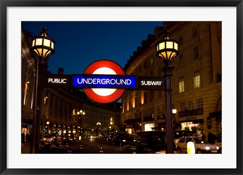 Framed England, London Subway, Tube Entrance Print