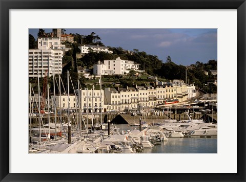 Framed View of Marina and Town from Torquay Pier, Torquay, Devon, England Print