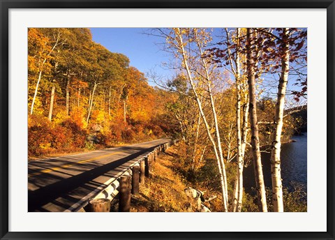 Framed Tranquil Road with Fall Colors in New England Print