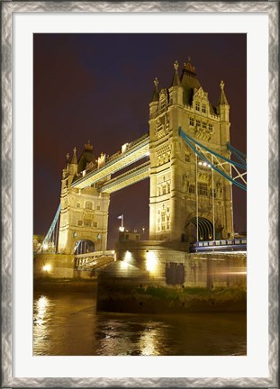 Framed Tower Bridge and River Thames at dusk, London, England, United Kingdom Print
