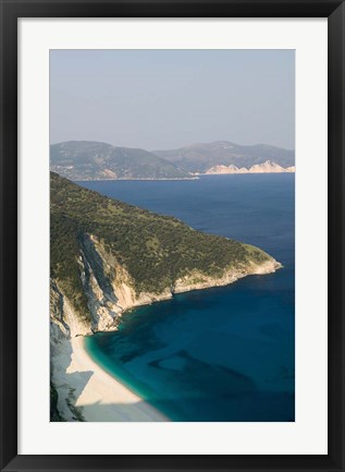 Framed Greece, Ionian Islands, Kefalonia Myrtos coastline Print