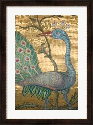 Framed Peacock Mosaic, Eleftherotria Monastery, Macherado, Zakynthos, Ionian Islands, Greece Print