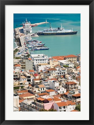Framed Town and Port, Zakynthos, Ionian Islands, Greece Print