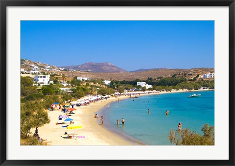 Framed Krios Beach, Paros, Greece Print