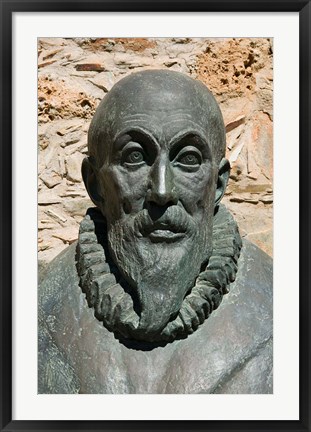 Framed Greece, Crete, Iraklio, Fodele, El Greco statue Print