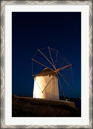 Framed Windmill, Chora, Mykonos, Cyclades, Greece Print