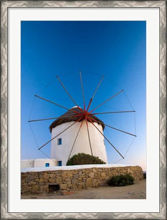 Framed Greece, Mykonos, Hora, Windmills Print